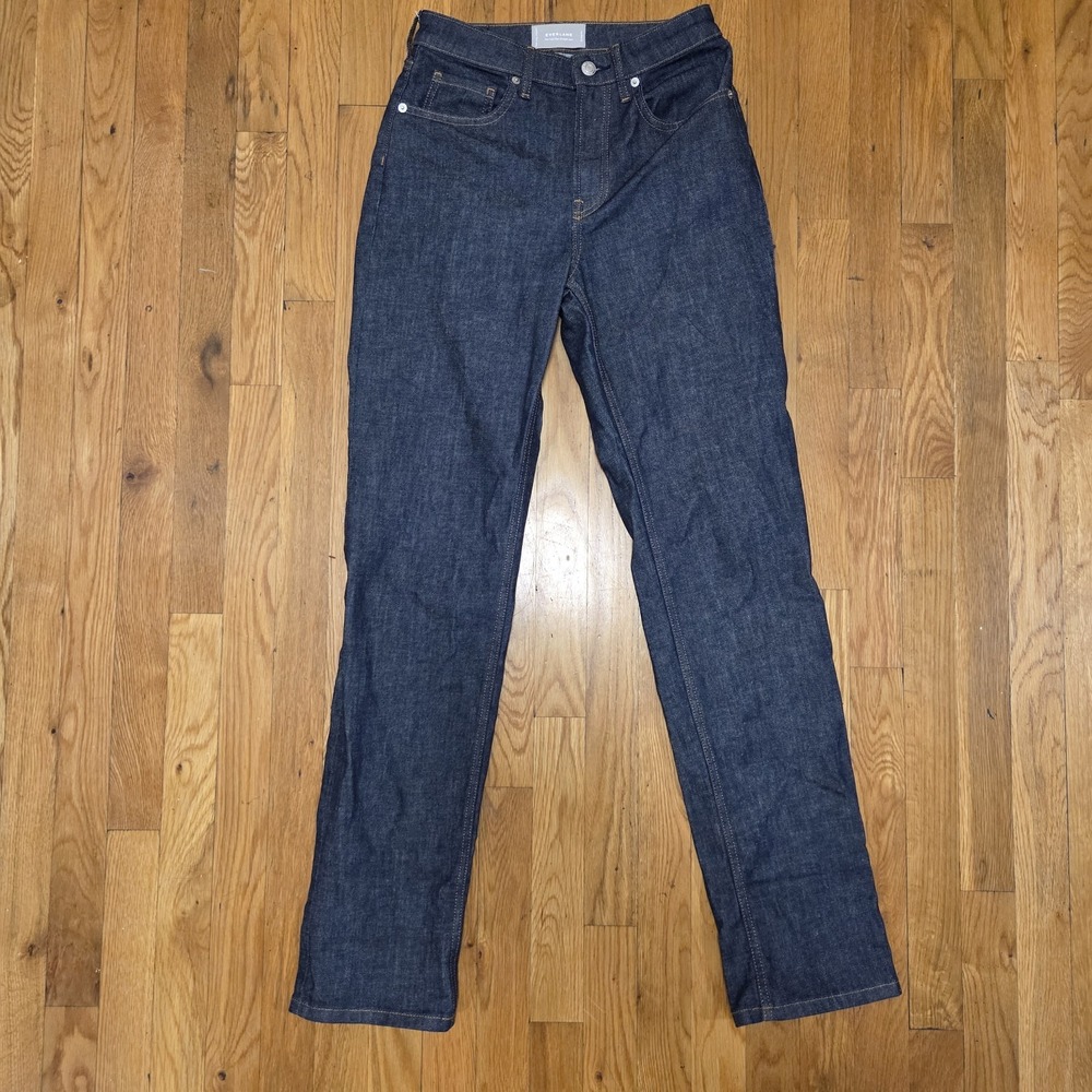 Everlane Womens The High Rise‎ Straight Leg Dark Wash Jeans Size 26